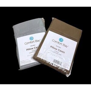 Comfort Bay Microfiber‎ Pillow Cases 2 Pack Standard Size 20x30 Gray Brown